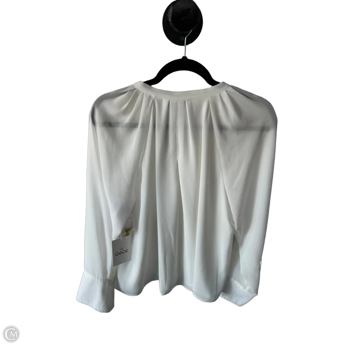 Top Long Sleeve By Cece In White, Size: L