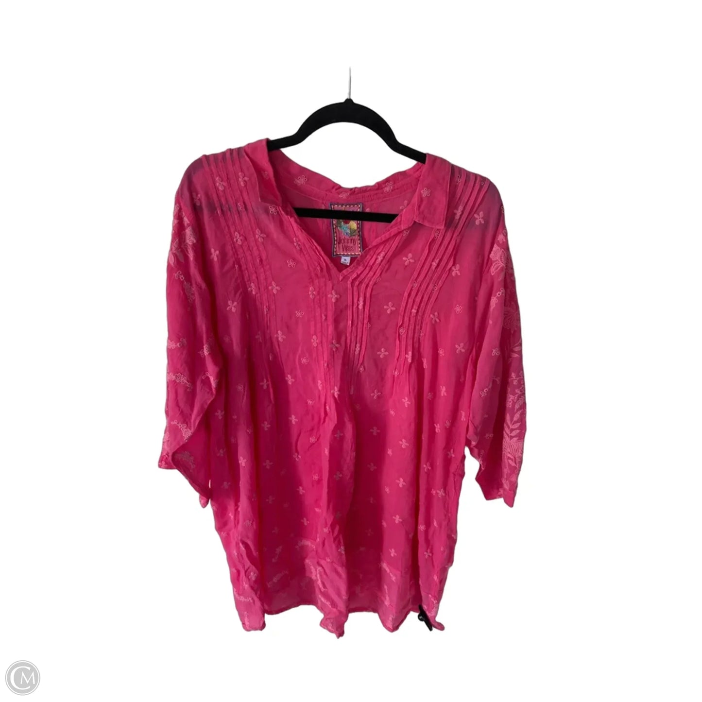 Tunic Designer By Johnny Was In Pink, Size: Xl