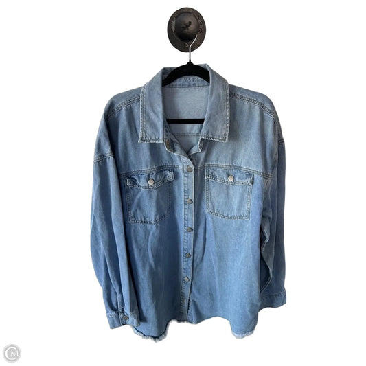 Jacket Shirt By Cme In Blue Denim, Size: Xl