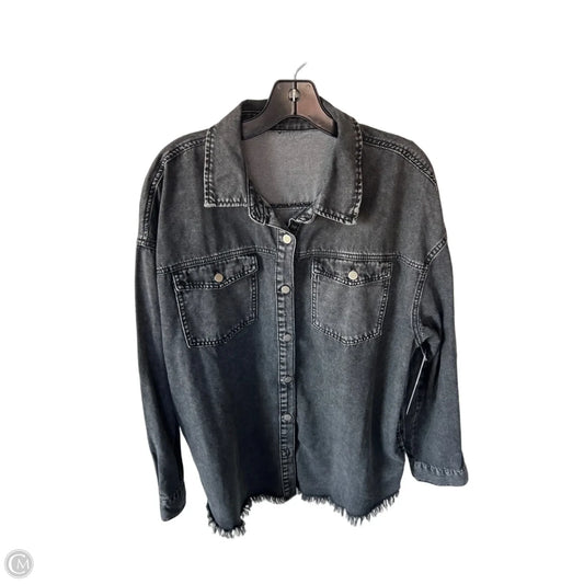 Jacket Shirt By Cme In Grey Denim, Size: Xl