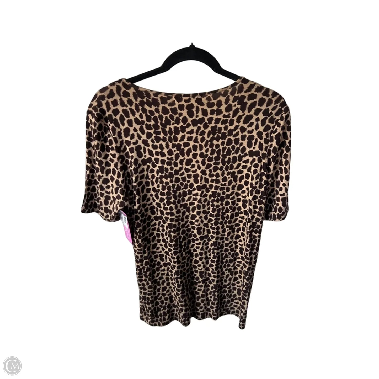 Top Short Sleeve By Michael By Michael Kors In Brown & Tan, Size: L