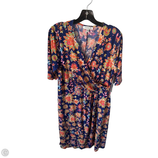 Dress Casual Midi By Chaus In Blue & Orange, Size: Xl