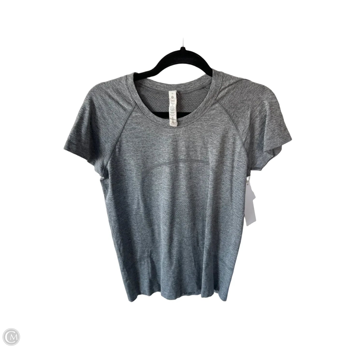 Athletic Top Short Sleeve By Lululemon In Grey, Size: M