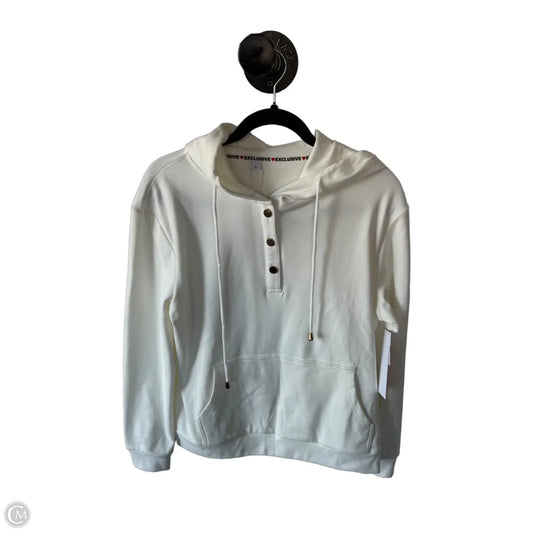 Sweatshirt Hoodie By Clothes Mentor In White, Size: L