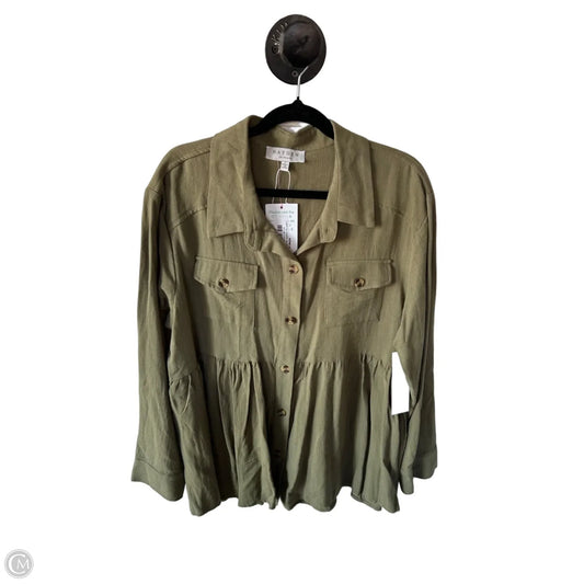 Jacket Shirt By Hayden La In Green, Size: L