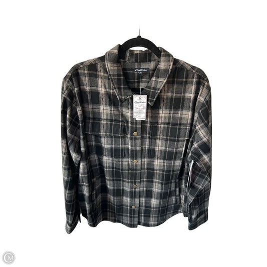 Jacket Shirt By Clothes Mentor In Black & Cream, Size: Xl