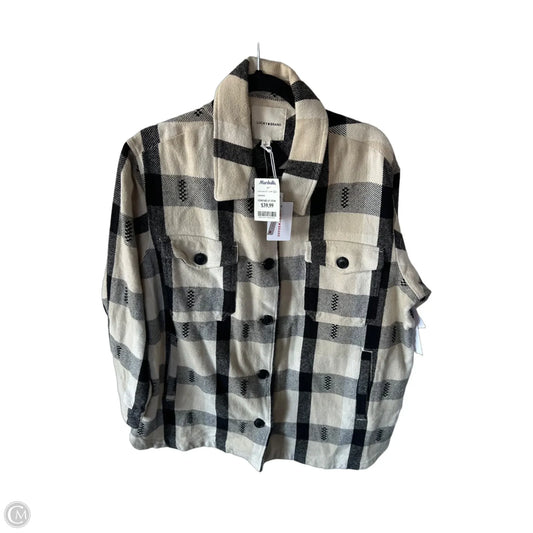 Jacket Shirt By Lucky Brand In Black & Cream, Size: L
