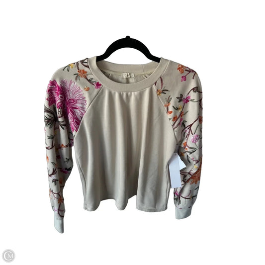 Sweatshirt Crewneck By Tiny In Tan, Size: S