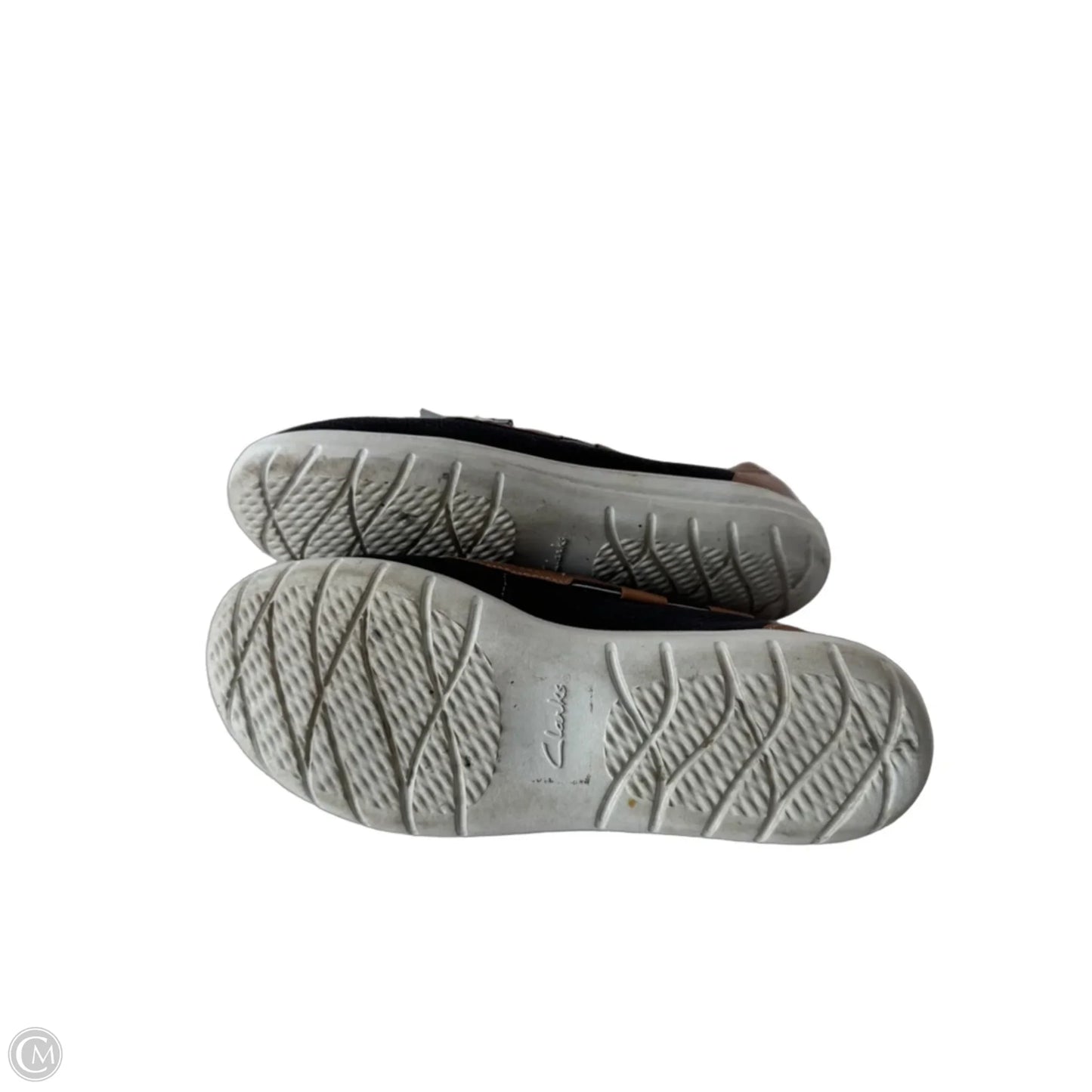 Shoes Flats By Clarks In Black & Tan, Size: 7