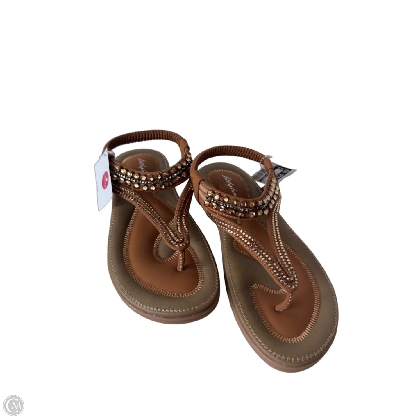 Sandals Flats By Clothes Mentor In Brown, Size: 7.5