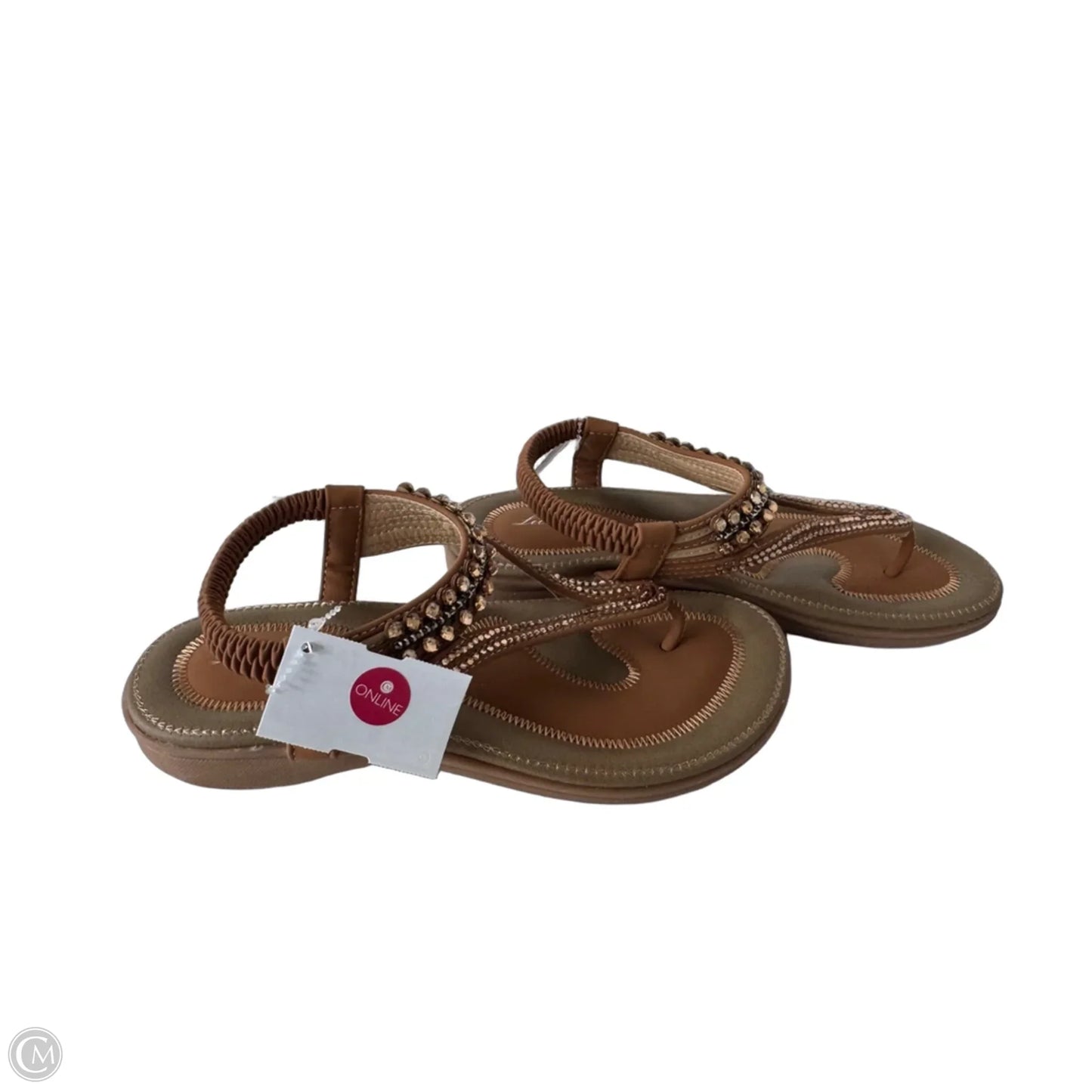 Sandals Flats By Clothes Mentor In Brown, Size: 7.5