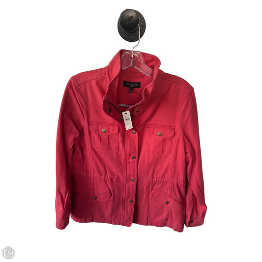 Jacket Denim By Talbots In Pink Denim, Size: Mp
