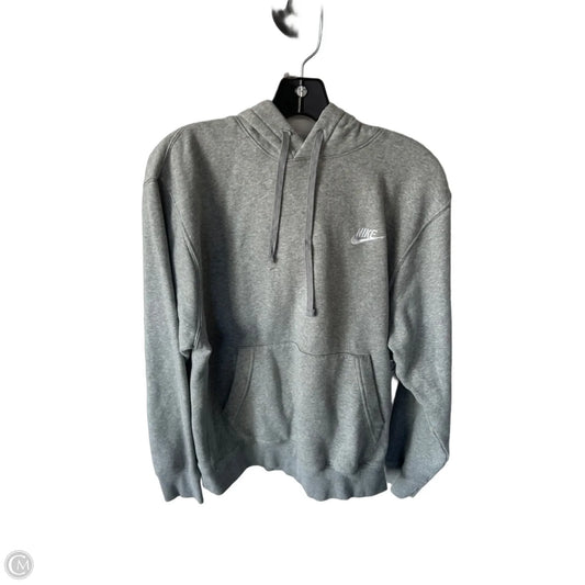 Athletic Sweatshirt Hoodie By Nike Apparel In Grey, Size: M