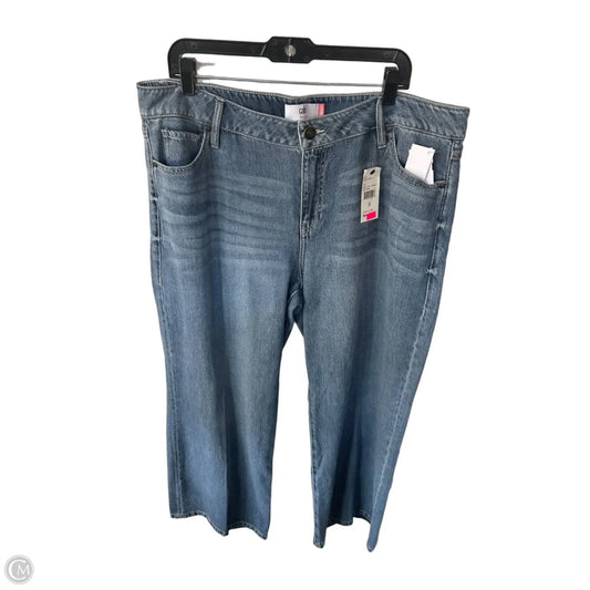 Jeans Wide Leg By Cabi In Blue Denim, Size: 16