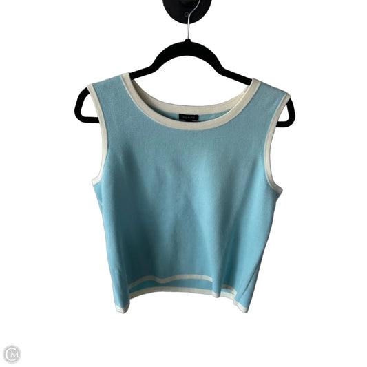 Vest Sweater By Talbots In Blue & White, Size: M