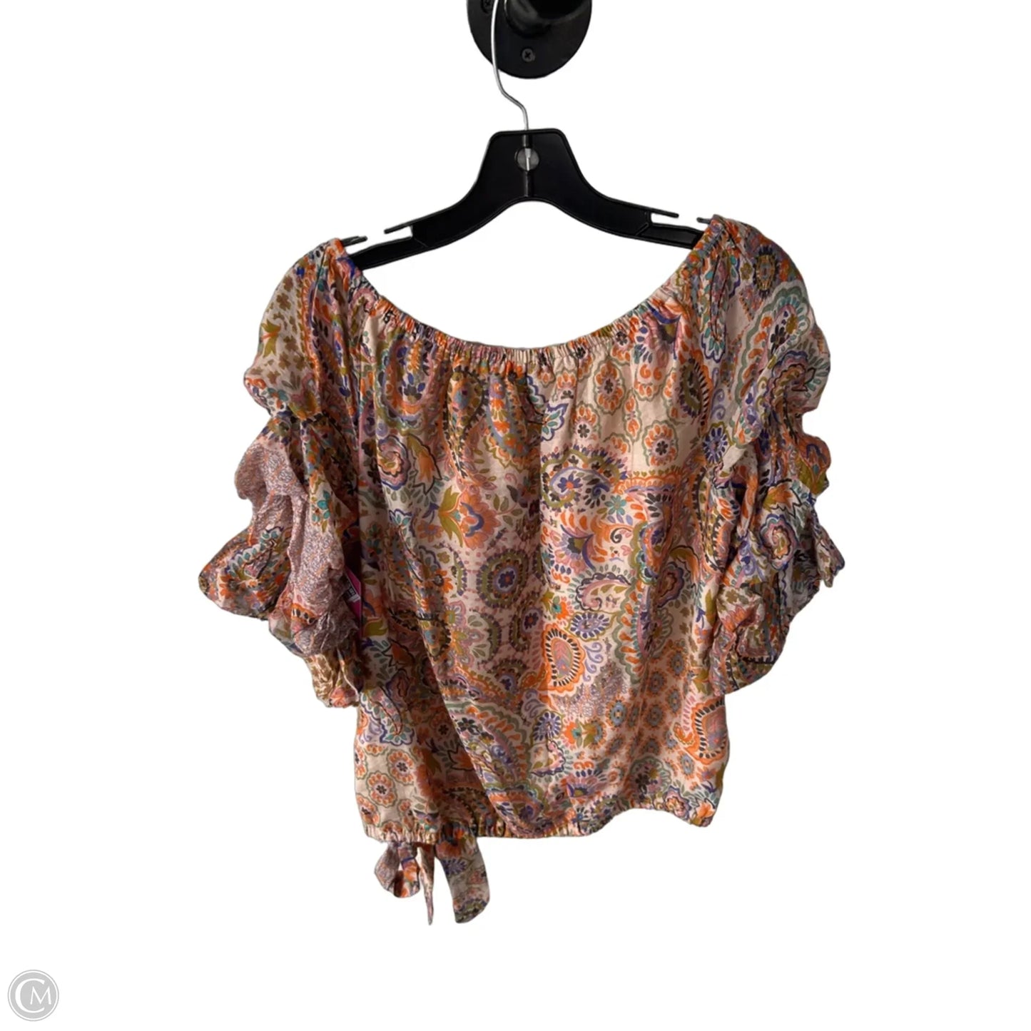 Top Short Sleeve By Cece In Orange & Purple, Size: M