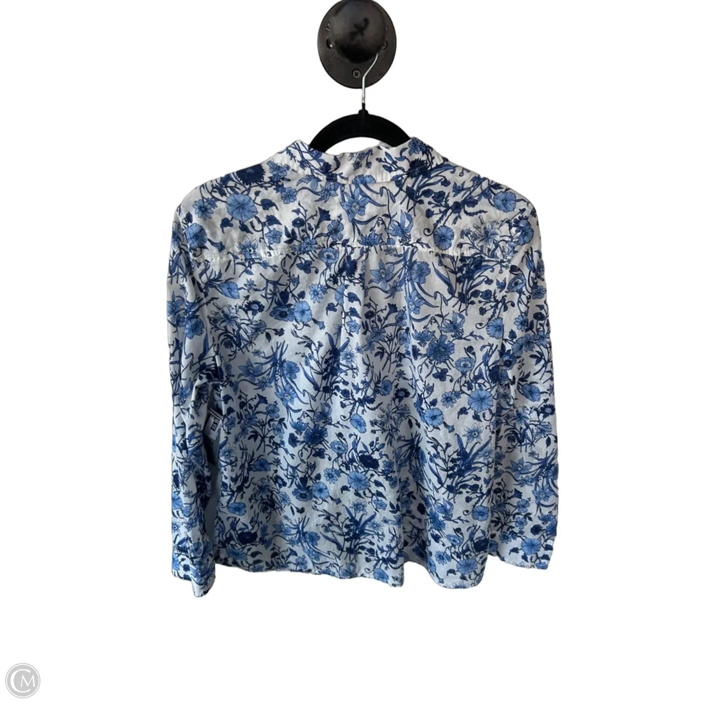 Top Long Sleeve By Talbots In Blue & White, Size: Sp