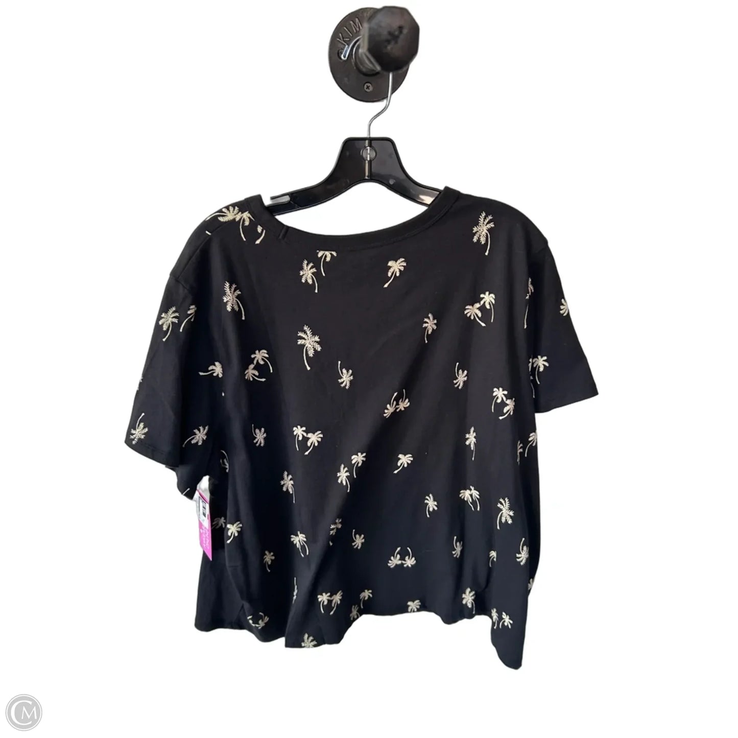 Top Short Sleeve By Old Navy In Black & Cream, Size: Xxl
