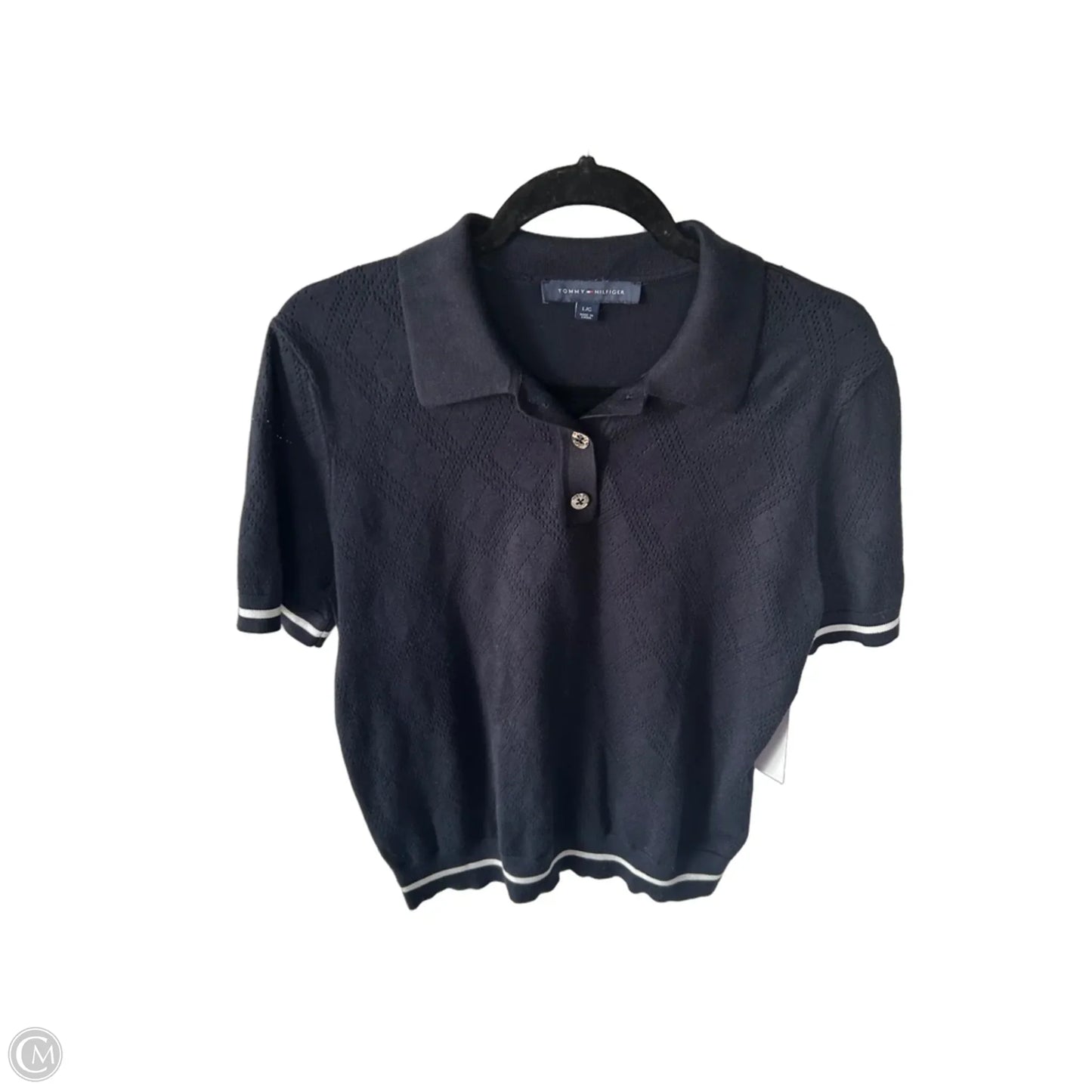 Sweater Short Sleeve By Tommy Hilfiger In Blue, Size: L