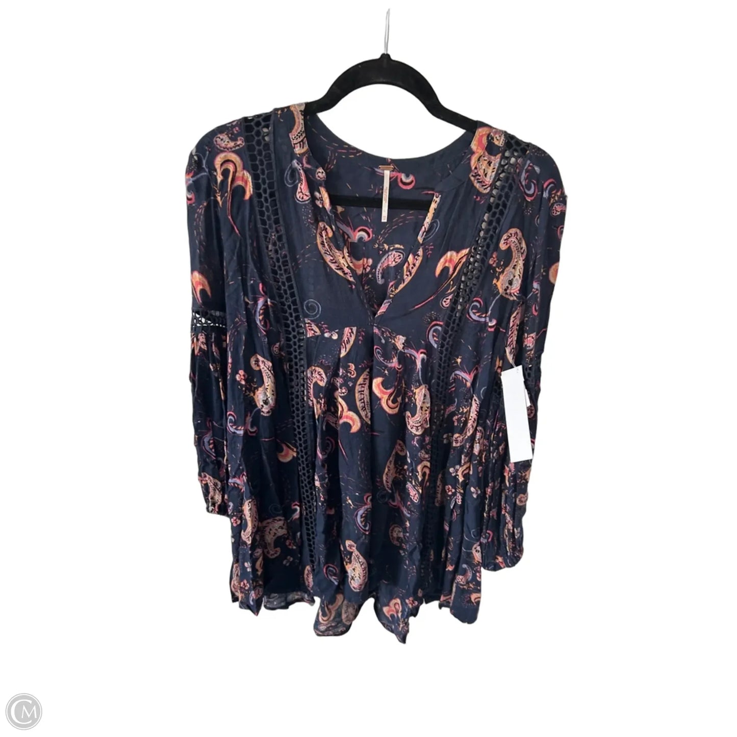 Tunic Long Sleeve By Free People In Blue & Orange, Size: Xs