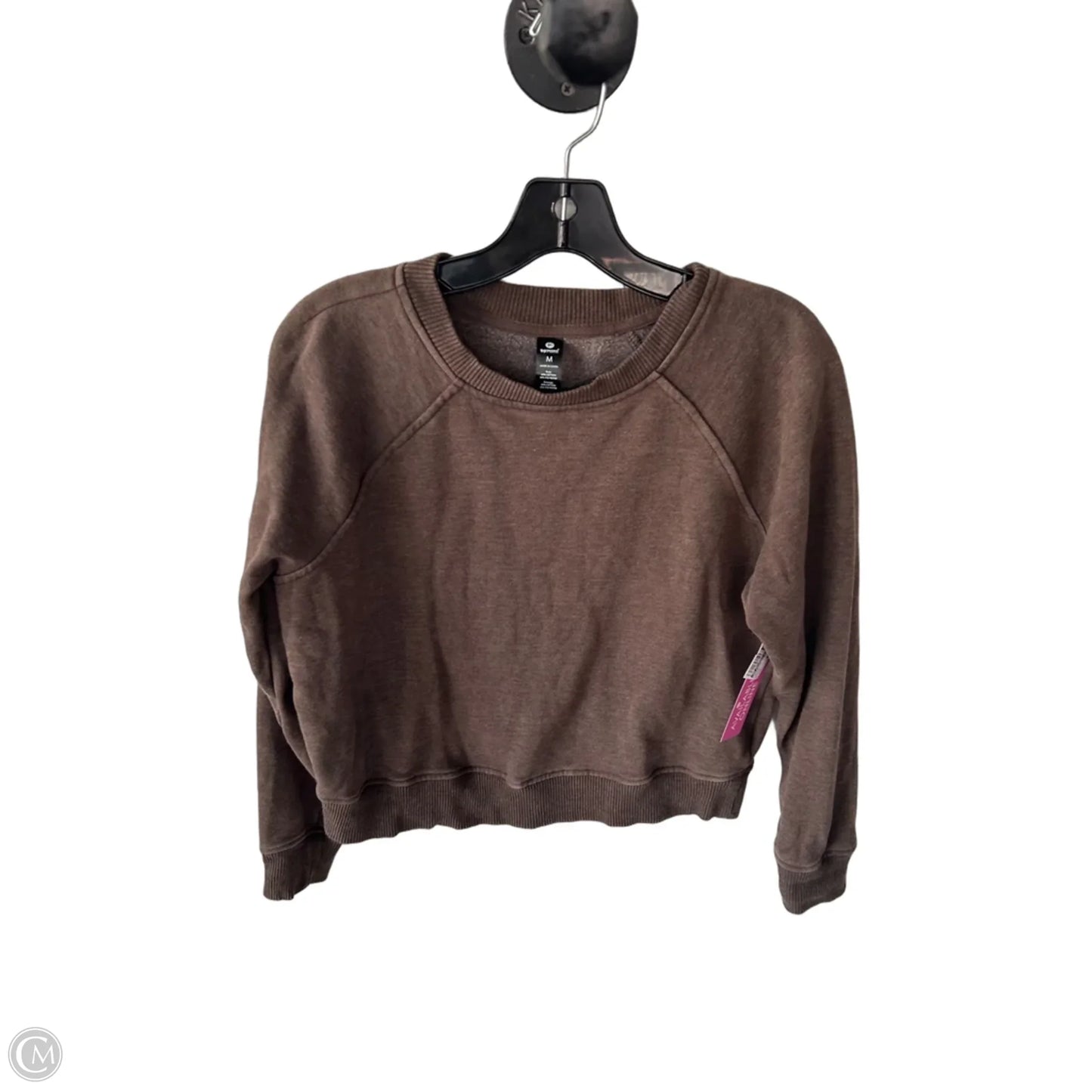 Athletic Sweatshirt Crewneck By 90 Degrees By Reflex In Brown, Size: M