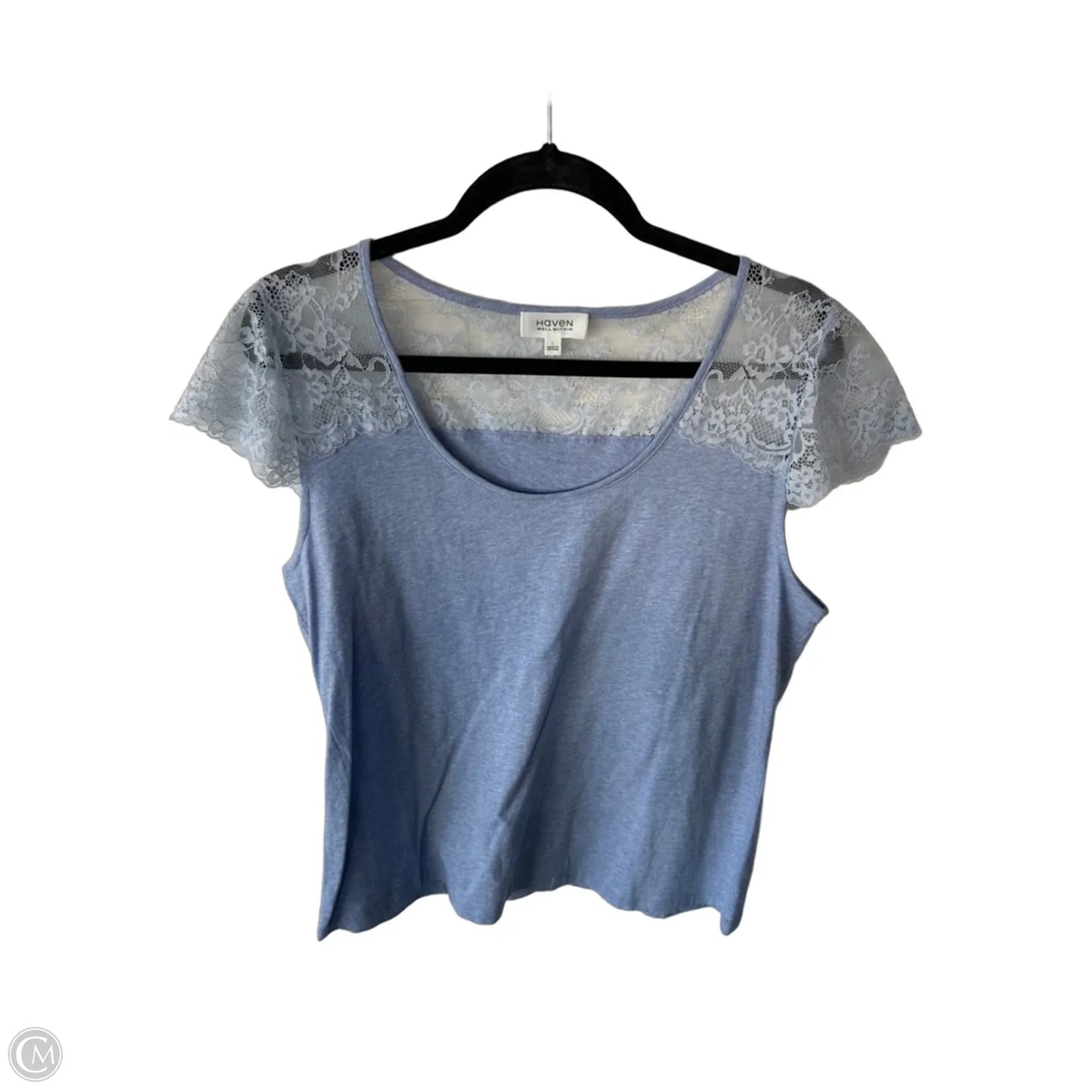Top Short Sleeve By Haven In Blue, Size: L