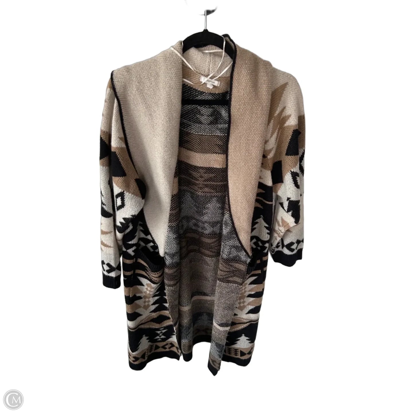 Sweater Cardigan By Maurices In Black & Tan, Size: 2x