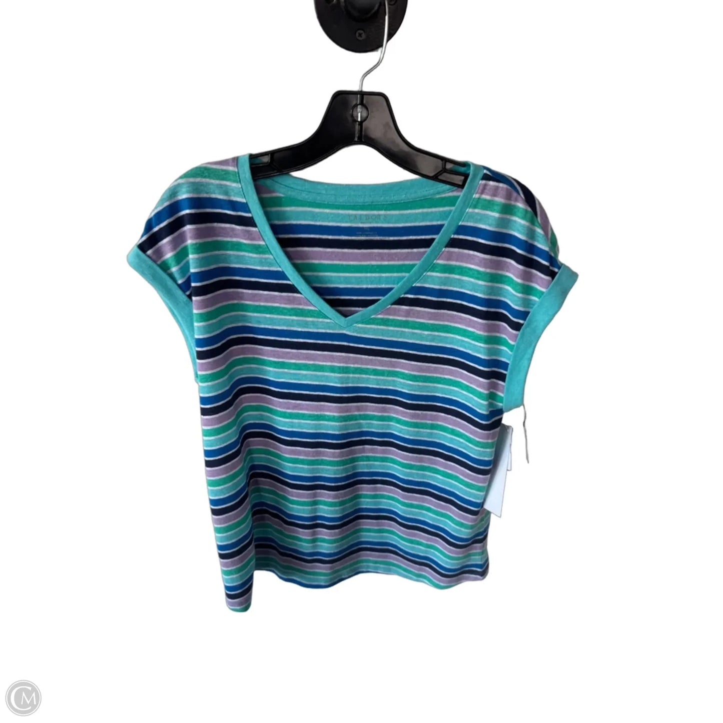 Top Sleeveless By Talbots In Blue & White, Size: Mp