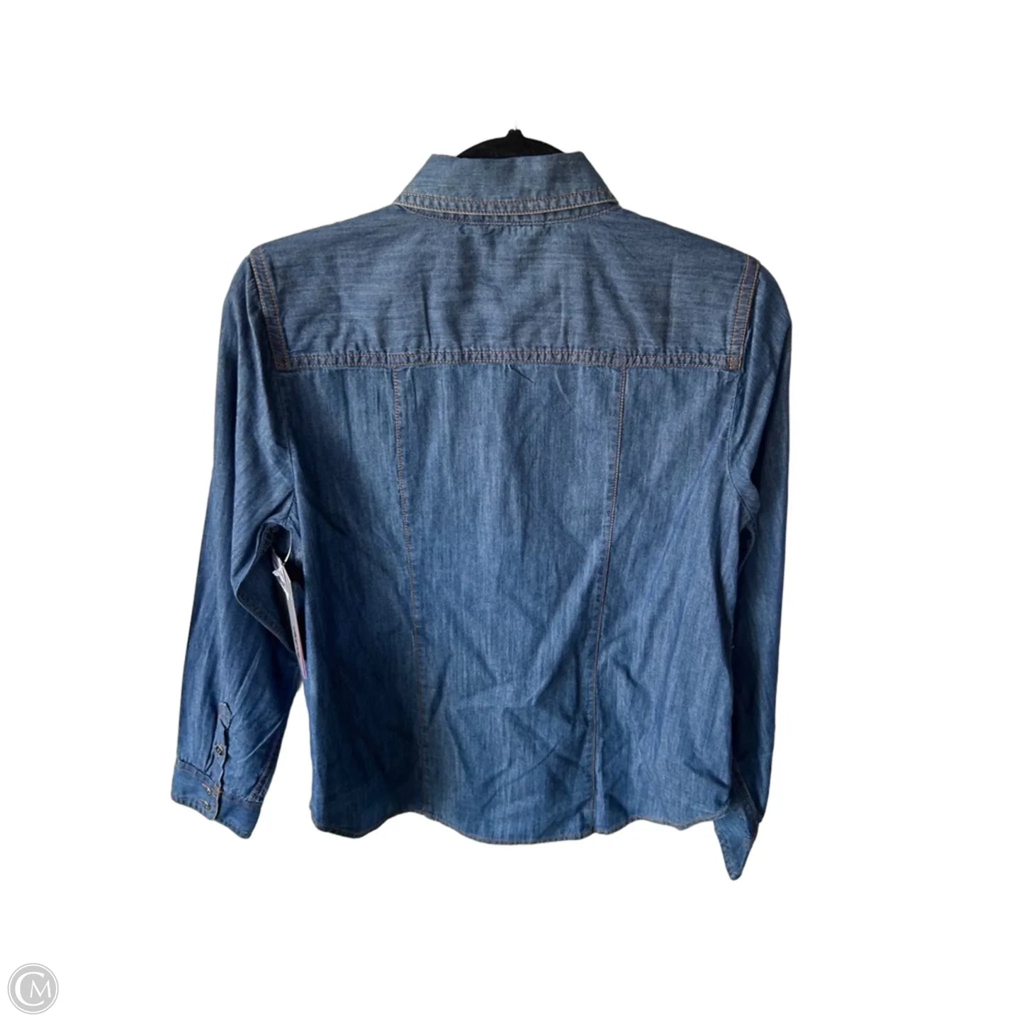 Top Long Sleeve By Talbots In Blue Denim, Size: Mp