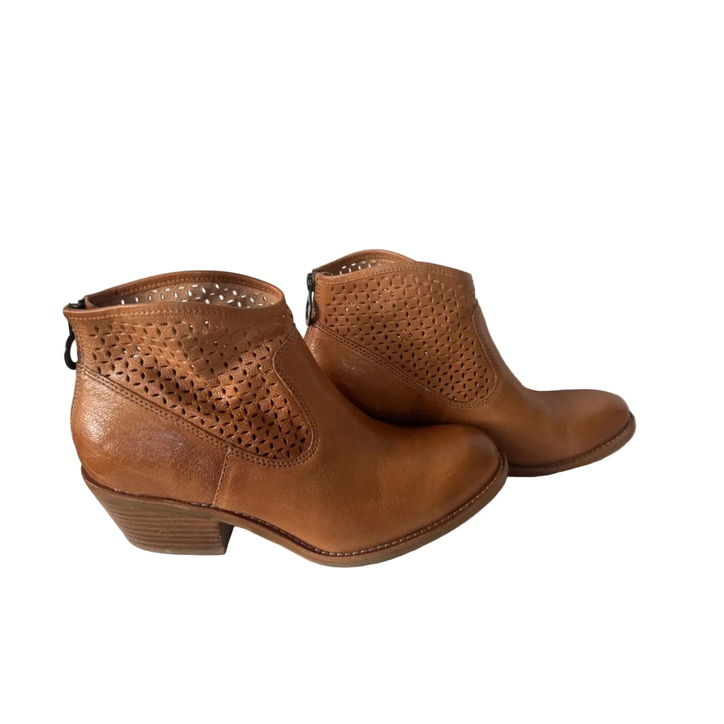 Boots Ankle Heels By Sofft In Brown, Size: 8.5