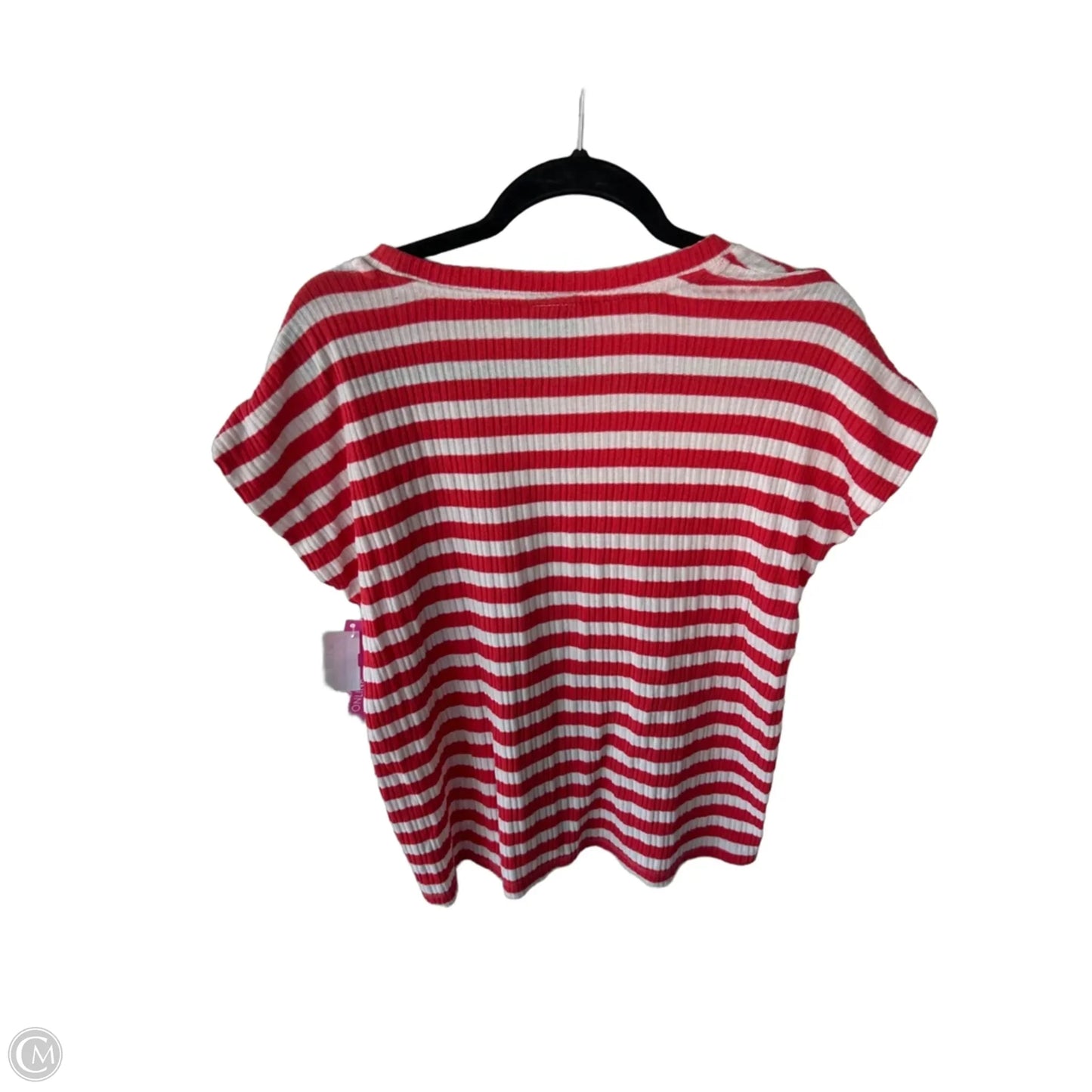 Top Short Sleeve By Bobeau In Red & White, Size: M