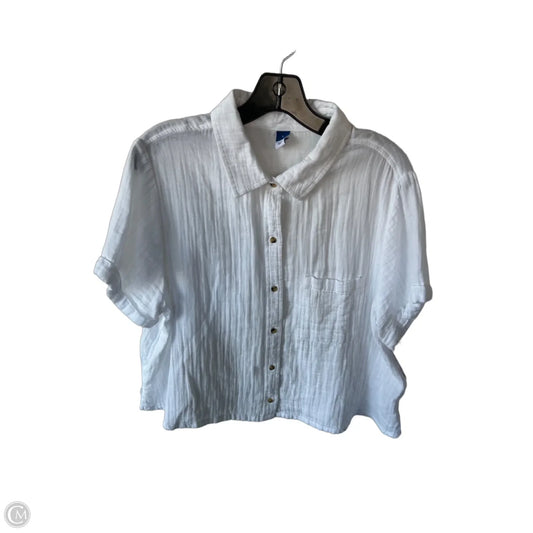 Top Short Sleeve By Old Navy In White, Size: L