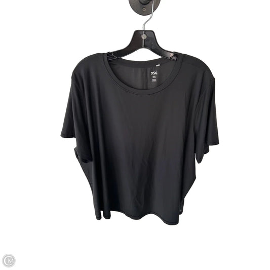 Athletic Top Short Sleeve By Dsg Outerwear In Black, Size: 2x