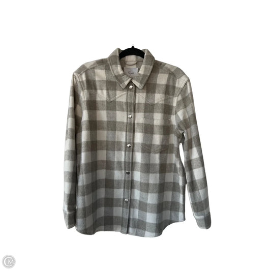 Jacket Shirt By Zara In Cream, Size: M