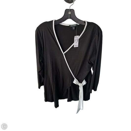 Top Long Sleeve By Roz And Ali In Black & White, Size: 1x