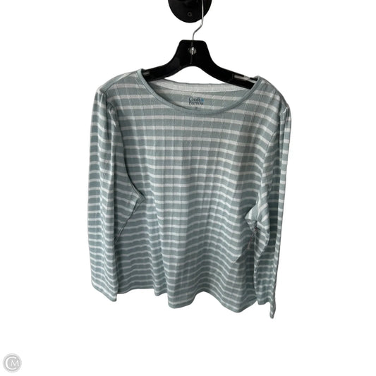 Top Long Sleeve By Croft And Barrow In Blue & White, Size: 1x