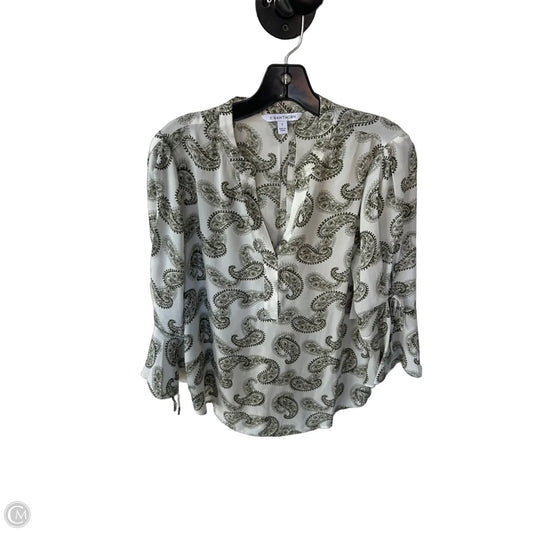 Top Long Sleeve By 41 Hawthorn In Green & White, Size: S