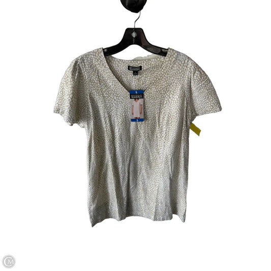 Dress Casual Short By Nicole Miller In Tan & White, Size: L