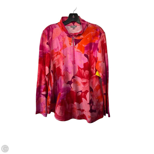 Top Long Sleeve By Talbots In Orange & Pink, Size: L