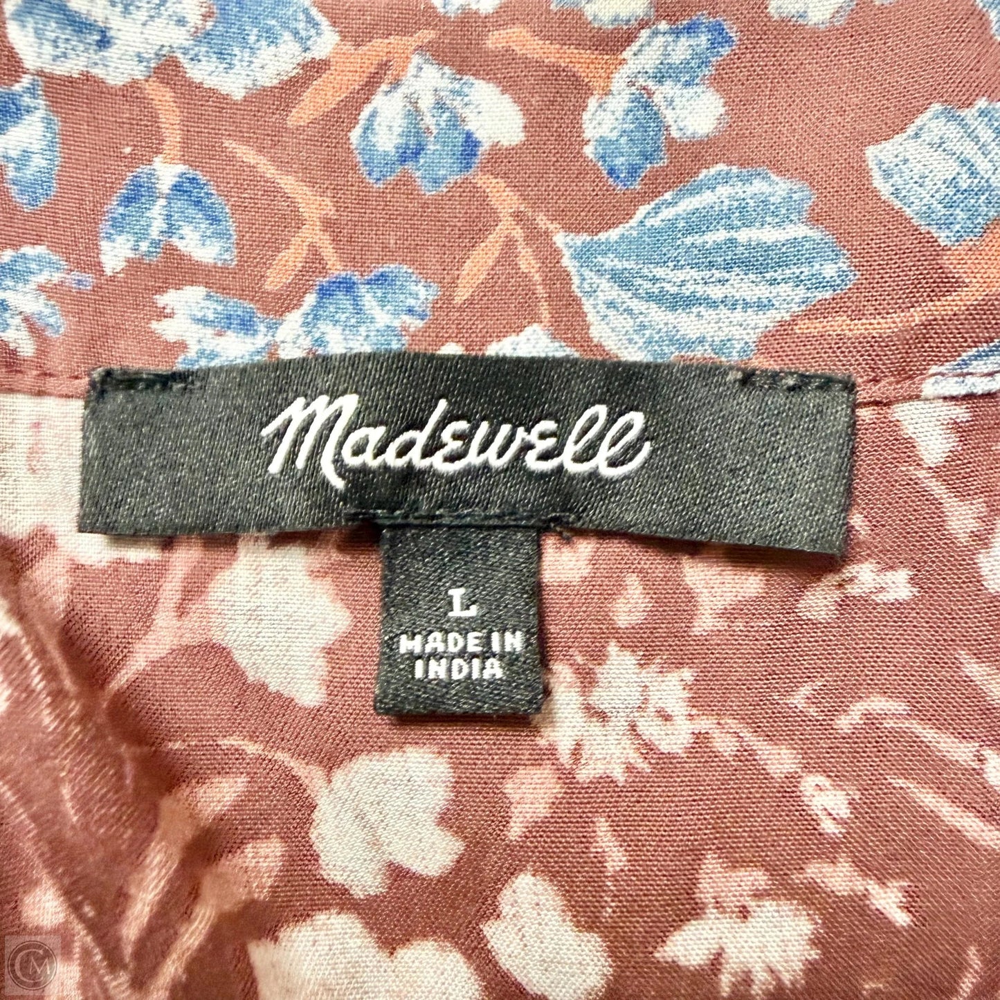 Dress Casual Midi By Madewell In Blue & Brown, Size: L