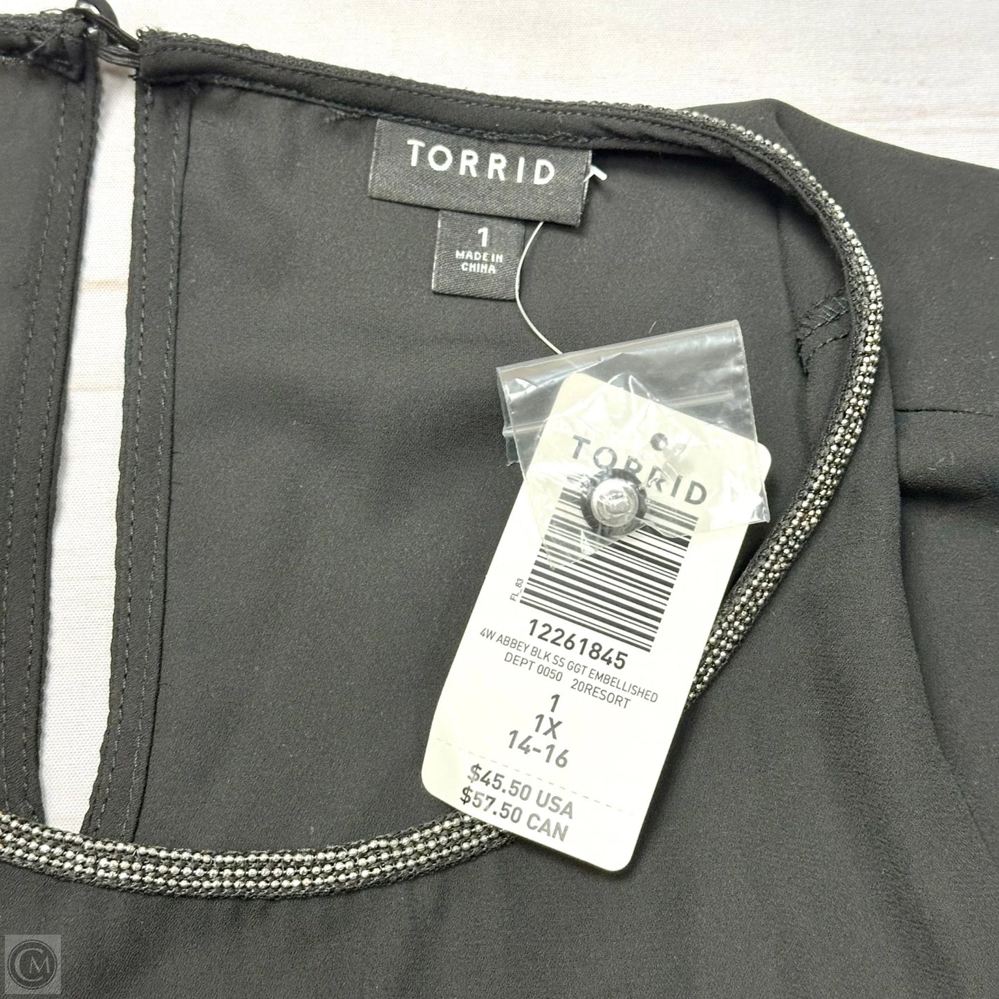 Blouse Short Sleeve By Torrid In Black, Size: 1x