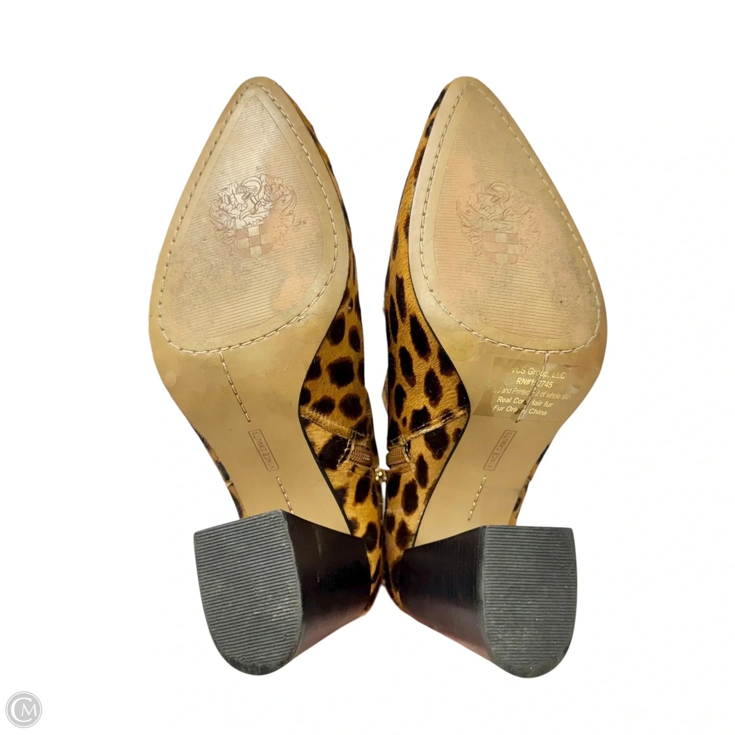 Boots Ankle Heels By Vince Camuto In Animal Print, Size: 9