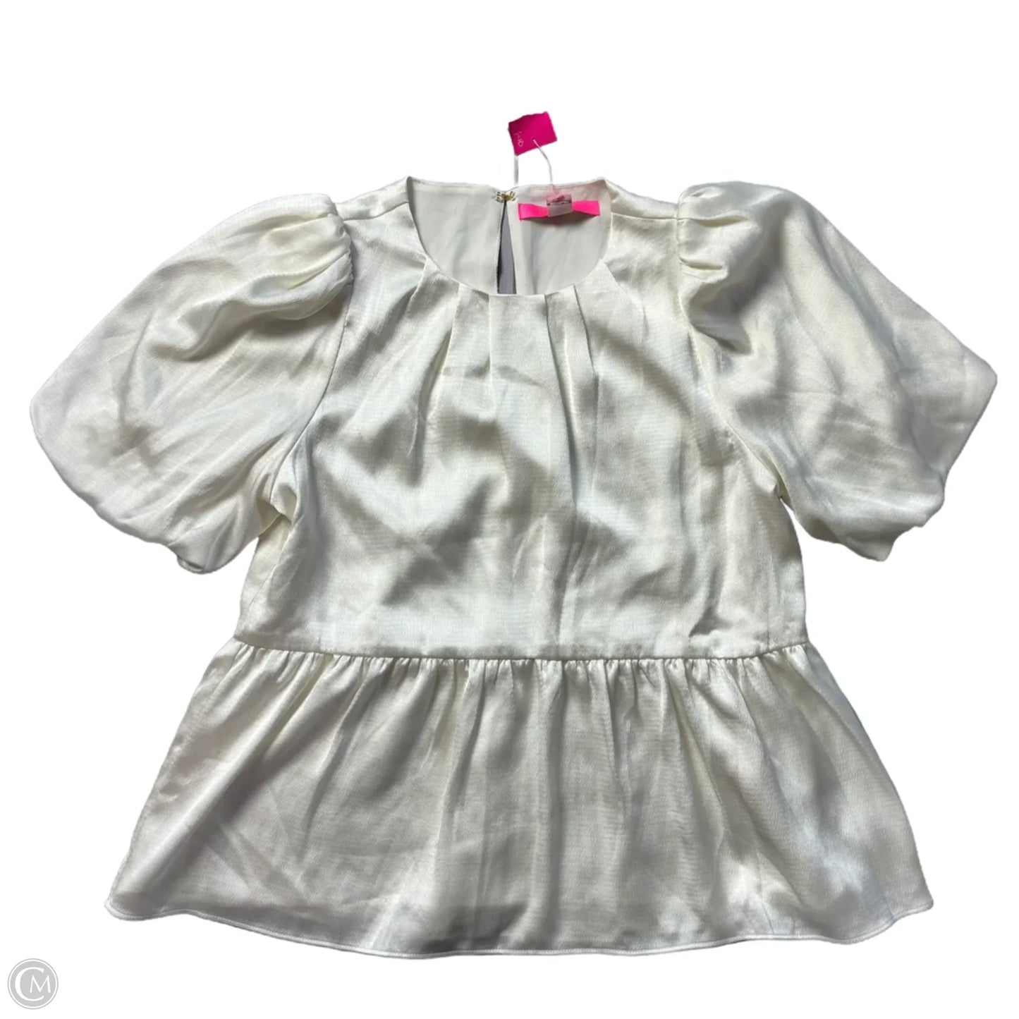 Top Short Sleeve Designer By Lilly Pulitzer In Ivory, Size: Xs
