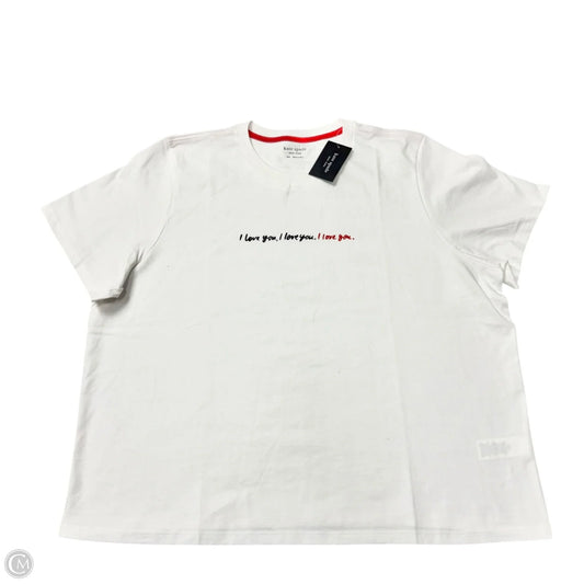 Top Short Sleeve Designer By Kate Spade In White, Size: 1x