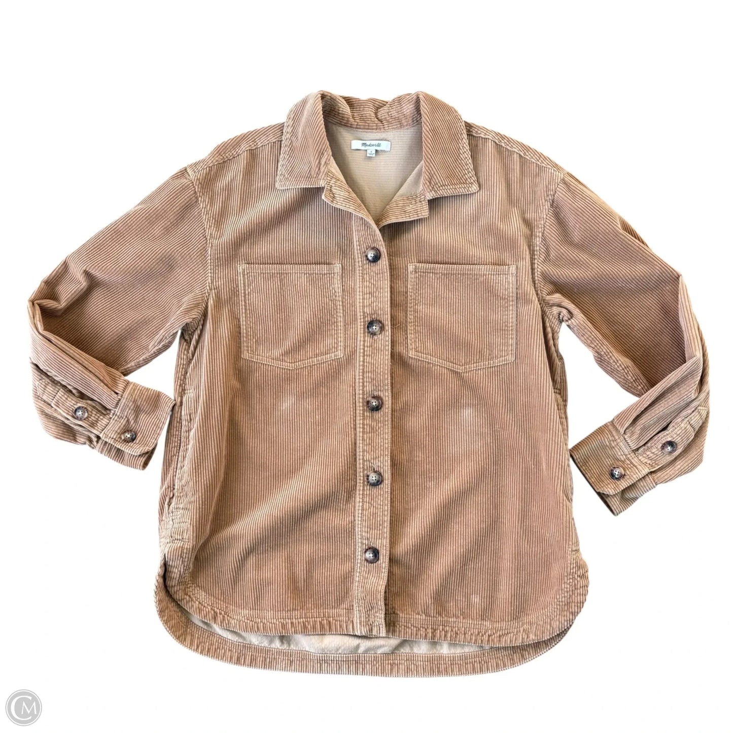 Jacket Shirt By Madewell In Tan, Size: S