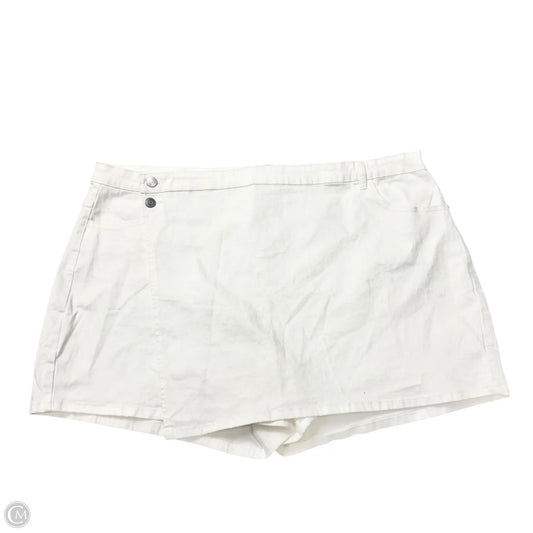 Skort By Eloquii In White Denim, Size: 26