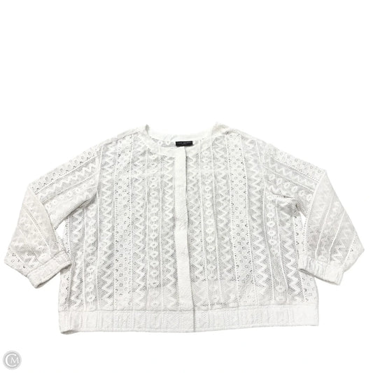 Jacket Shirt By Lane Bryant In White, Size: 4x