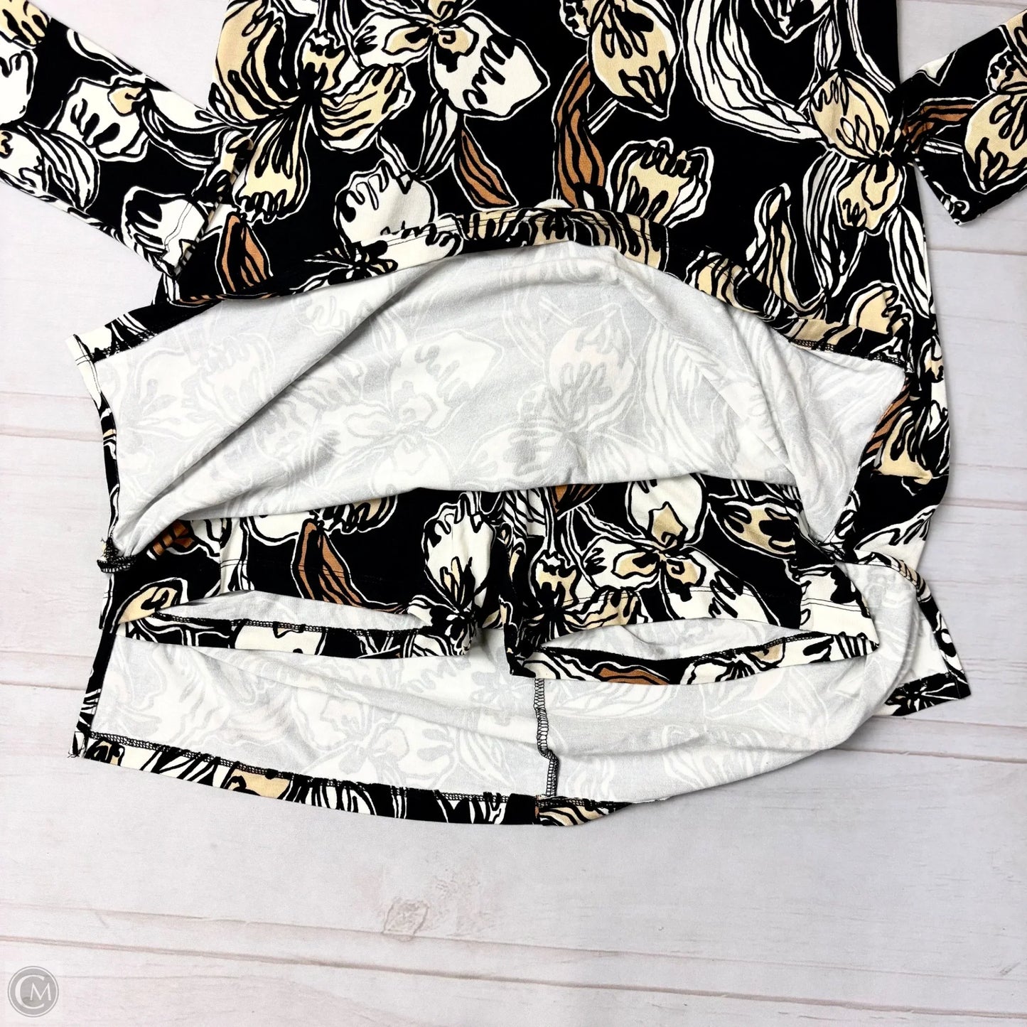 Romper Designer By Lilly Pulitzer In Black & Cream, Size: S