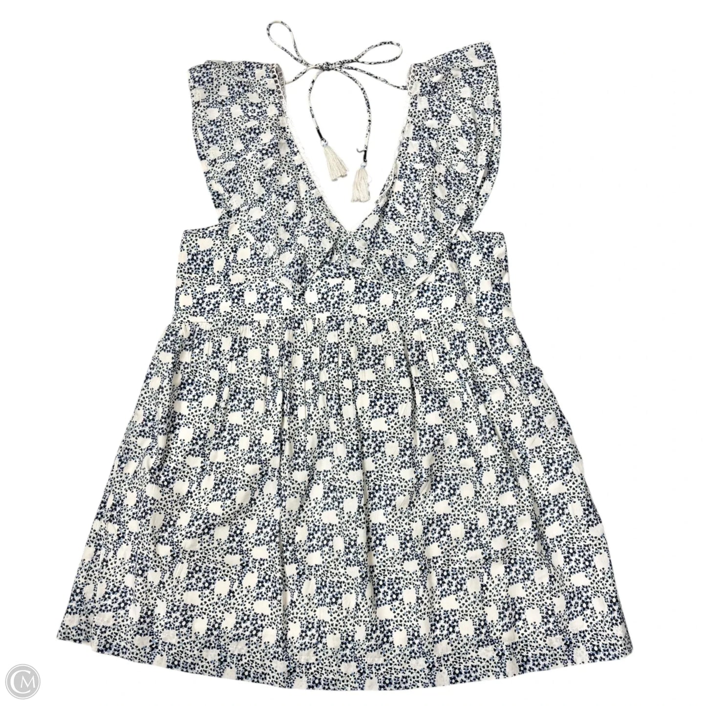 Dress Casual Short By Anthropologie In Blue & White, Size: Xl