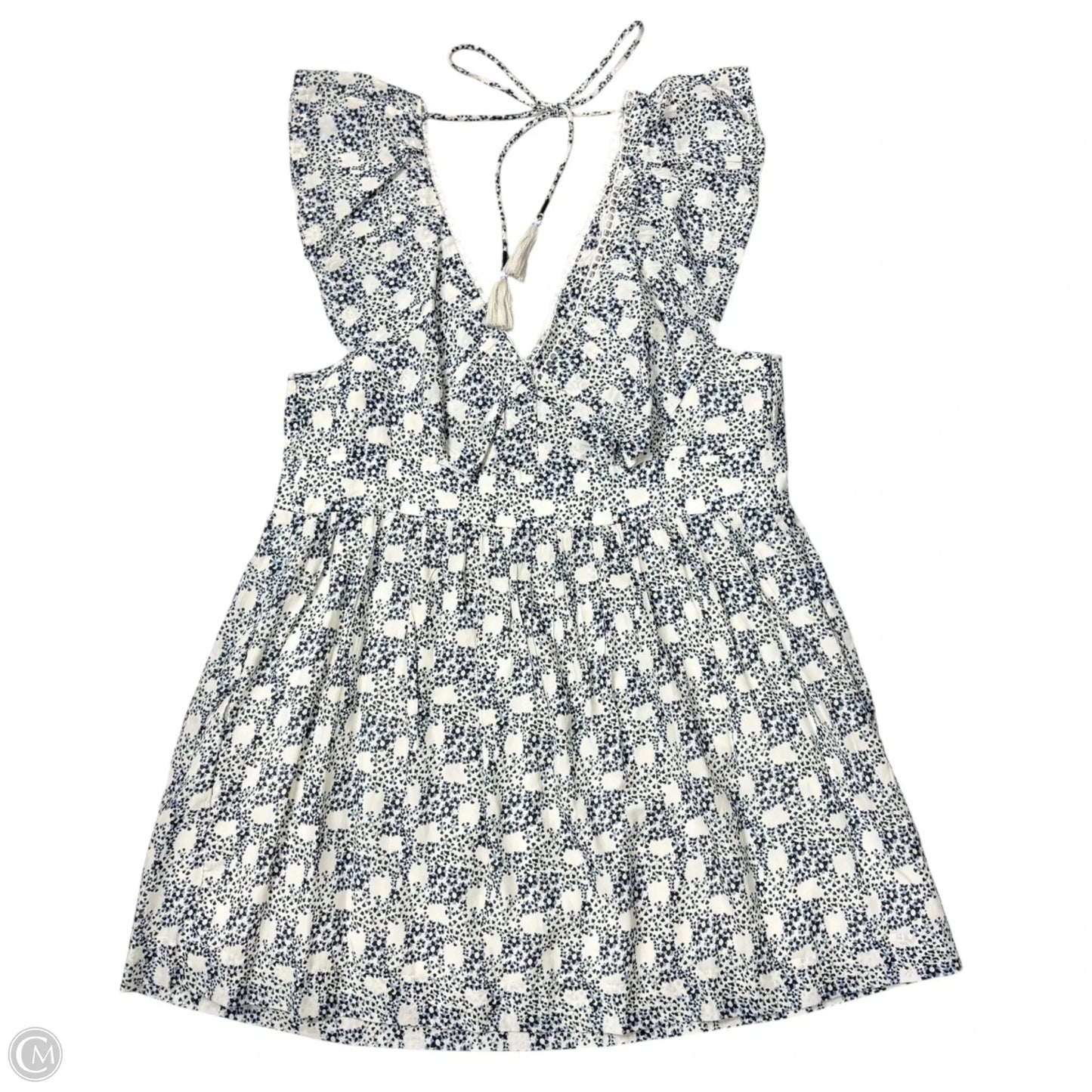 Dress Casual Short By Anthropologie In Blue & White, Size: Xl